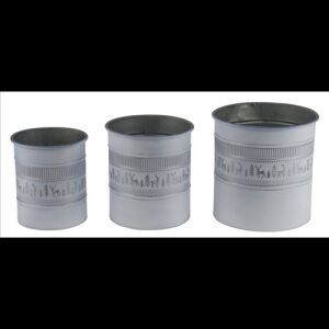 Gehlmann Cink virágedény 3 részes, 20,5x20,5x23,5/24x24x26,5/28,5x28,5x29cm, szarvasos 114224948 - Gehlmann