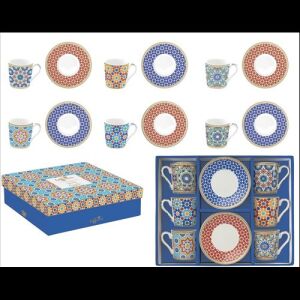 Easy Life-Nuova Porcelán eszpresszócsésze+alj szett, 6 személyes, Marrekech, Coffee Mania - Easy Life Design