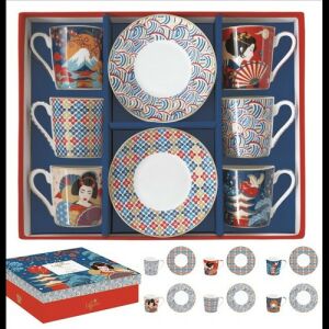 Easy Life-Nuova Porcelán eszpresszócsésze+alj szett, 6 db, 100ml, Coffee Mania, Tokyo - Easy Life Design