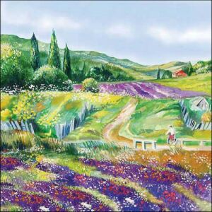 Ambiente Lavender Landscape papírszalvéta, 33x33cm, 20 darabos - Ambiente