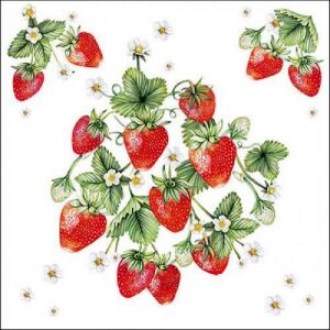 Ambiente Bunch of strawberries papírszalvéta 33x33cm, 20db-os 114225675 - Ambiente