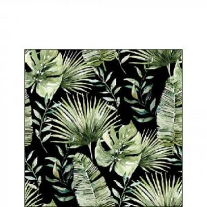 Ambiente Jungle leaves black papírszalvéta 25x25cm, 20db-os 137985477 - Ambiente