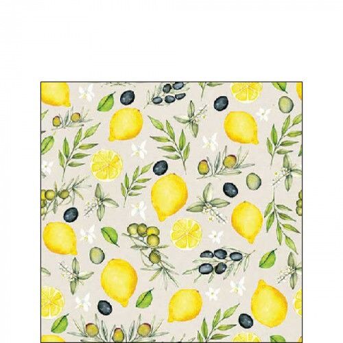 Ambiente Olives and lemon papírszalvéta 25x25cm, 20db-os 138590980