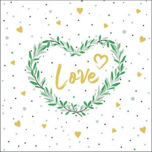 Ambiente Lots of love white papírszalvéta 33x33cm, 20db-os 137985506 - Ambiente