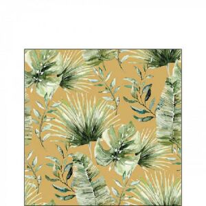 Ambiente Jungle leaves gold papírszalvéta 25x25cm, 20db-os 137985508 - Ambiente