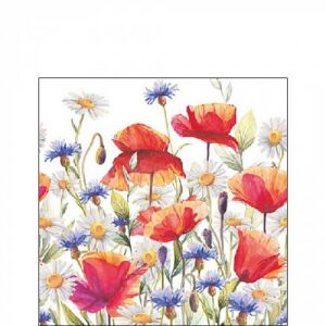 Ambiente Poppies and cornflower papírszalvéta 25x25cm, 20db-os 137985551 - Ambiente