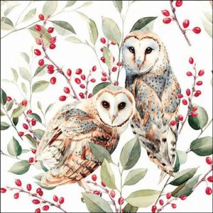 Ambiente Barn owl couple papírszalvéta 33x33cm, 20db-os 114225884 - Ambiente