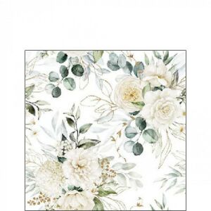 Ambiente Eucalyptus and roses papírszalvéta 25x25cm, 20db-os 137985542 - Ambiente