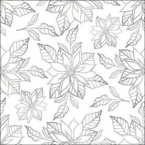 Ambiente Poinsettia outline silver papírszalvéta 33x33cm, 20db-os 137985569 - Ambiente
