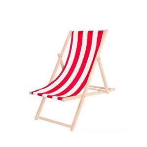 Bükkfa Napozószék - Piros-Fehér Csíkos