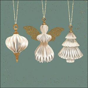 Ambiente Paper ornaments sage papírszalvéta 33x33cm, 20db-os 114226040 - Ambiente