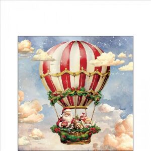 Ambiente Santa's air balloon papírszalvéta 25x25cm, 20db-os 114226069 - Ambiente