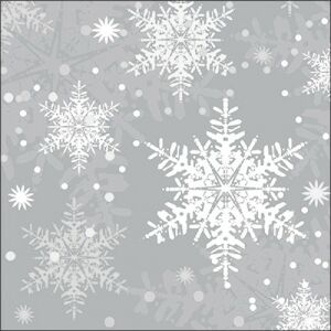Ambiente Snowflakes silver papírszalvéta 33x33cm, 20db-os 137984420 - Ambiente