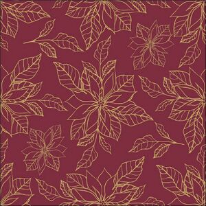 Ambiente Poinsettia outline bordeaux papírszalvéta 33x33cm, 20db-os 137984468 - Ambiente
