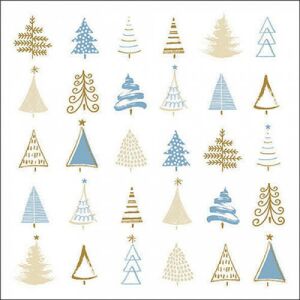 Ambiente Christmas tree doodles blue papírszalvéta 33x33cm, 20db-os 137984452 - Ambiente