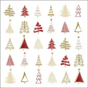 Ambiente Christmas tree doodles red papírszalvéta 33x33cm, 20db-os 137984467 - Ambiente