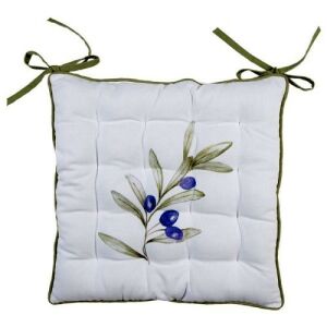 Clayre-Eef Székpárna 40x40cm, 100%pamut, Olive Fields 114226157 - Székpárna