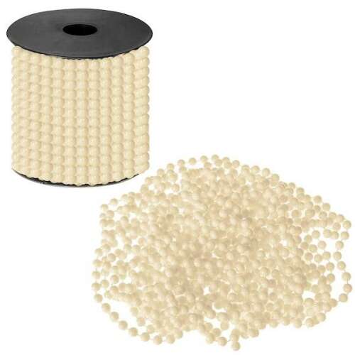Springos 10 meter cream pearl garland, Christmas tree decoration