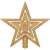 Arany csillag karácsonyfa csúcsdísz