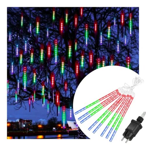 Lumini multicolore LED tip ploaie de meteori pentru exterior care decorează un copac