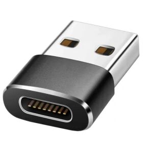 USB-USB-C adapter, adatátvitelhez és töltéshez, fekete