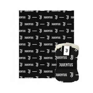 Juventus Sherpa polár takaró 130x160 cm, fekete-fehér Juventus logós takaró - Pléd