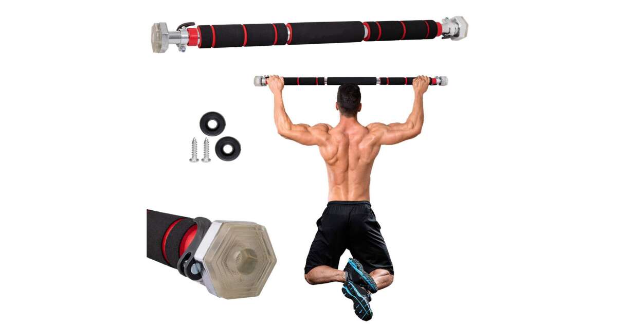 80 130 cm pull up bar 300 kg capacity steel black