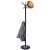 Springos free-standing coat rack with marble base and umbrella holder, black, with clothes and hat