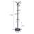 Springos free-standing coat rack with marble base and umbrella holder, black, dimensions
