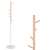 Springos standing coat rack with wood effect and marble base, detail of hooks