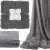 Springos Lovely blanket extra soft, gray, 200x220 cm, collage of images showing the blanket from different angles