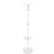 Springos white standing coat rack with marble base and umbrella holder, full view