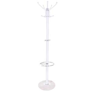 White coat rack with marble base and umbrella stand, Springos - Springos
