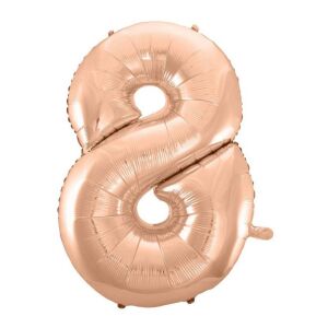 Folienballon B&C „Nummer 8" rosé und gold 92cm Godan 122928404 - Partyzubehör