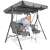 Woman relaxing on Springos Luna 3-seater garden swing bed