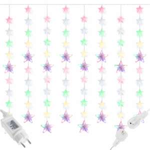Springos 180 LED star curtain lights, multicolor and cool white, with power adapter - String Light