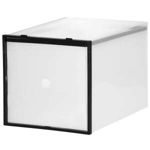 Springos modularer Schuhkiste, transparent mit schwarzem Rahmen, 20,5x28,5x20 cm - Sersimo