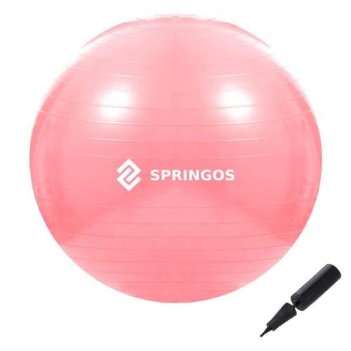 Springos 75 cm rosa Gymnastikball mit Pumpe