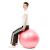 Woman sitting on pink fitness ball