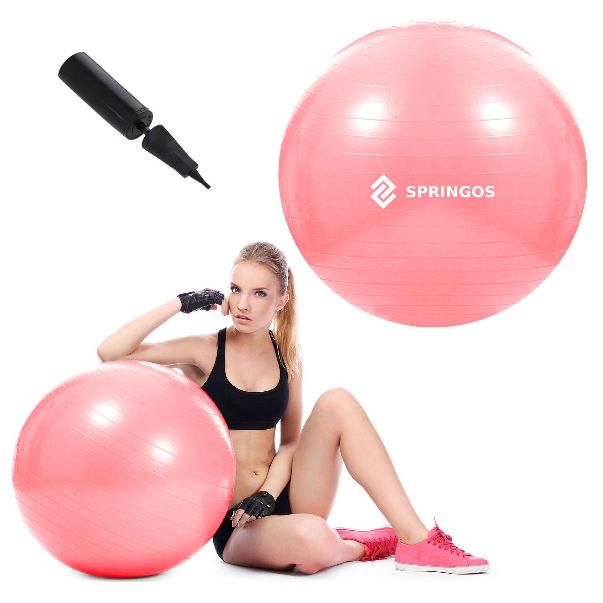 Springos Fitneszlabda - 75 cm - Rózsaszín