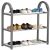 Springos gray shoe rack with shoes on each shelf