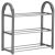 Front view of Springos 3-tier gray shoe rack