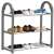 Springos 3-tier shoe rack, gray, metal and plastic, shoe storage, with shoes