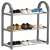 Springos 3-tier shoe rack, gray, metal and plastic, shoe storage, with shoes