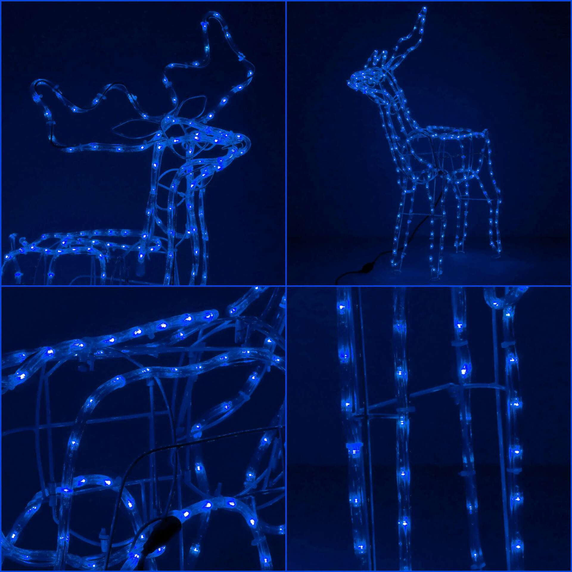 Springos LED Rénszarvas Dekoráció - Kék - 90cm