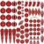 Springos 72-teiliges Rotes Weihnachtsbaumschmuck-Set
