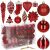 Springos 72-teiliges Rotes Weihnachtsbaumschmuck-Set in Box