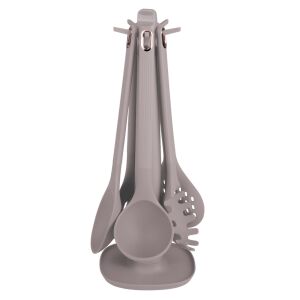 Berlinger Haus Taupe Collection 6-Piece Kitchen Utensil Set with Stand - Kitchen Tool Set