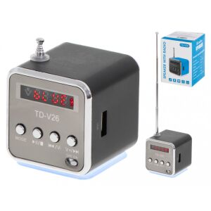 OEM Újratölthető hordozható rádió Bluetooth LCD hangszóró TD-V26