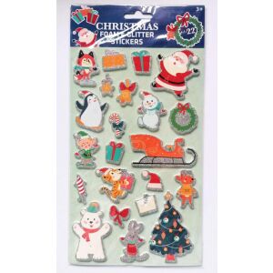 Weihnachtliches glitzerndes 3D-Sticker-Set - 22 Stk